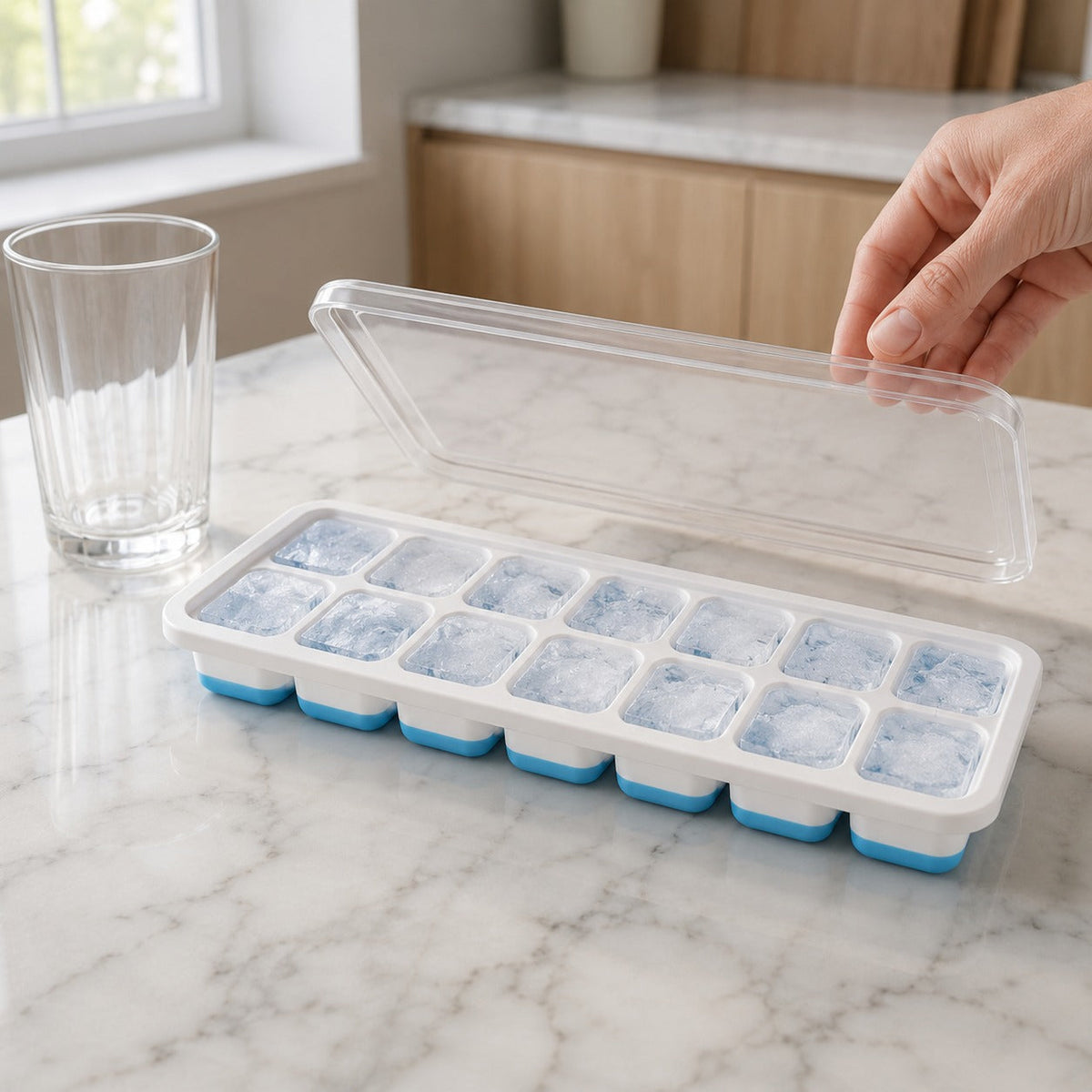 14-Grid Plastic Ice Cube Tray  Easy-Release & Multipurpose Use
