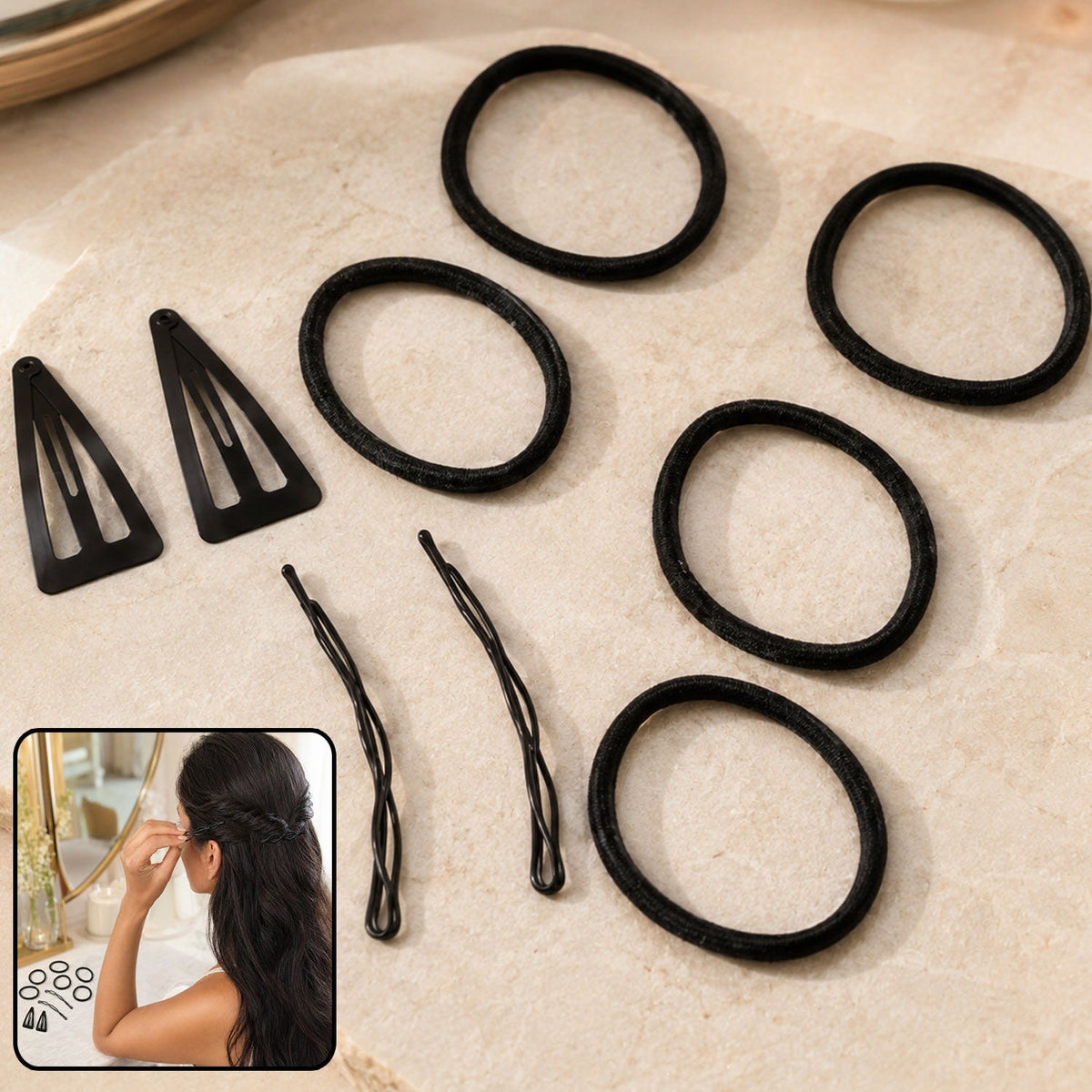 Multipurpose Hair Styling Accessories Set  Pins, Bands & Clips Kit