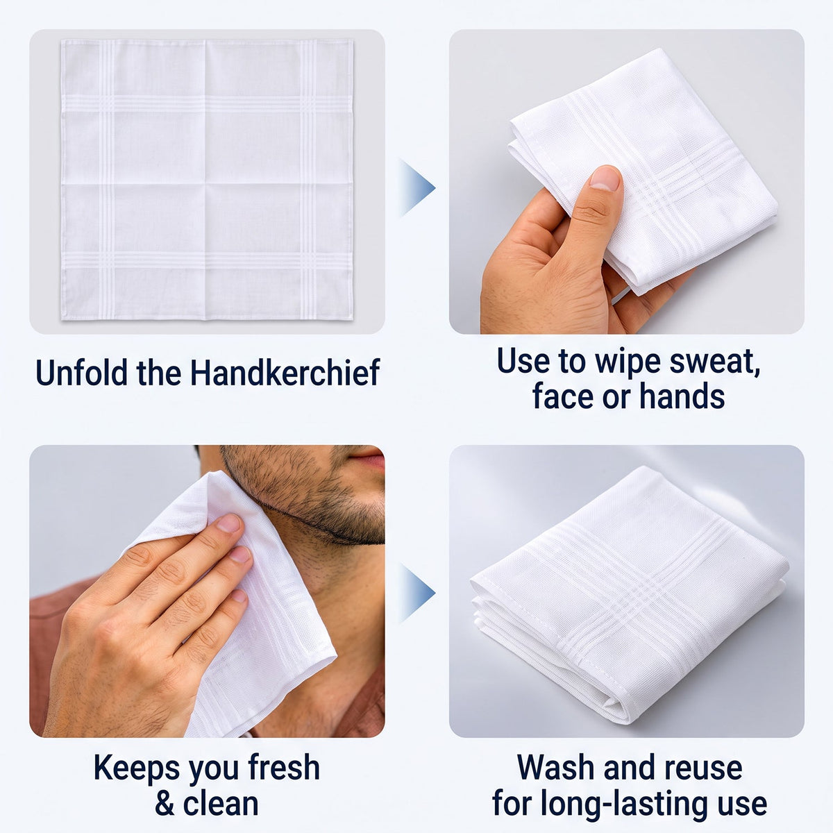 Cotton handkerchiefs white bg