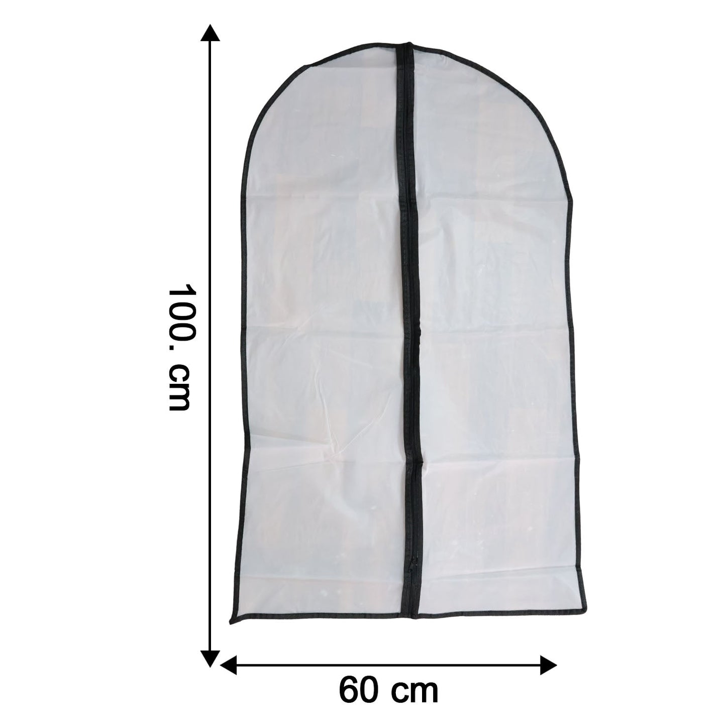 Transparent Garment Cover with Front Zipper (100 ? 60 cm, 1 Pc)