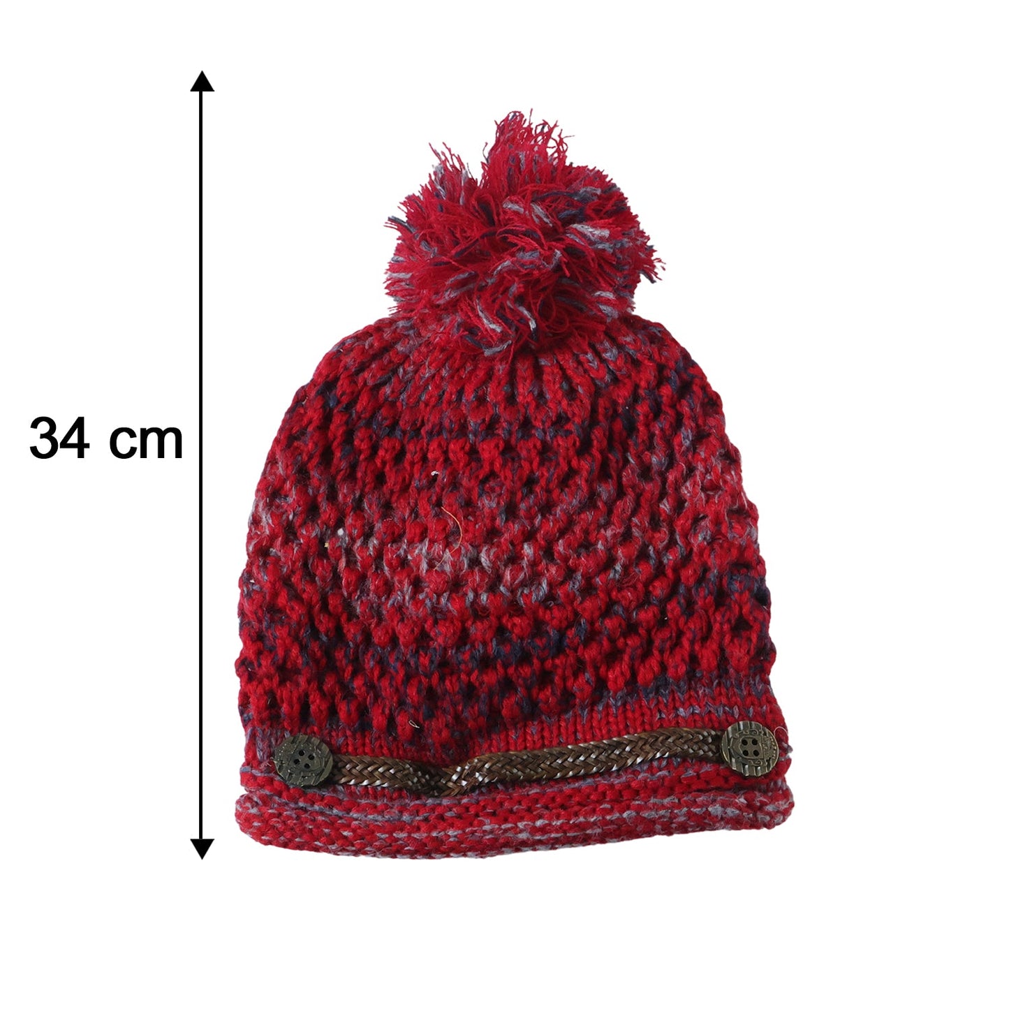 Cute Winter Woolen Knitted Caps for Men & Women (1 Pc, Mix Design)