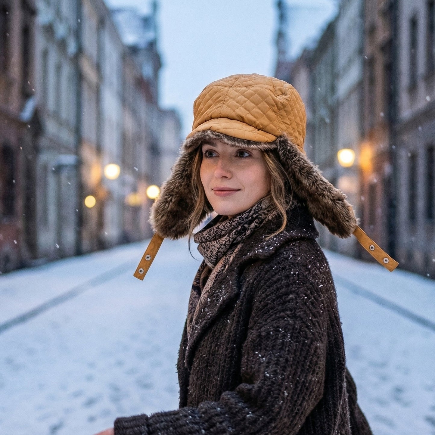 Kids Winter Fur Lined Warm Cap with Ear Flap and Stylish (1 Pc, Mix Design)