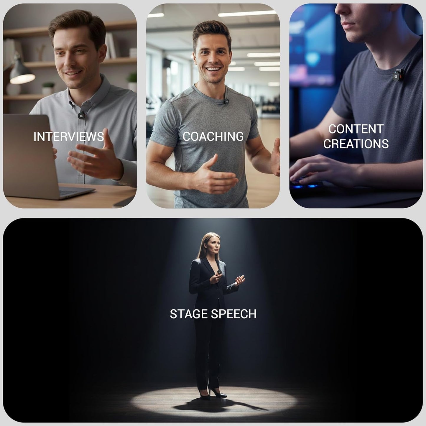 Portable Wireless Lavalier Microphone Dual Clip-On Mic Set (1 Set)