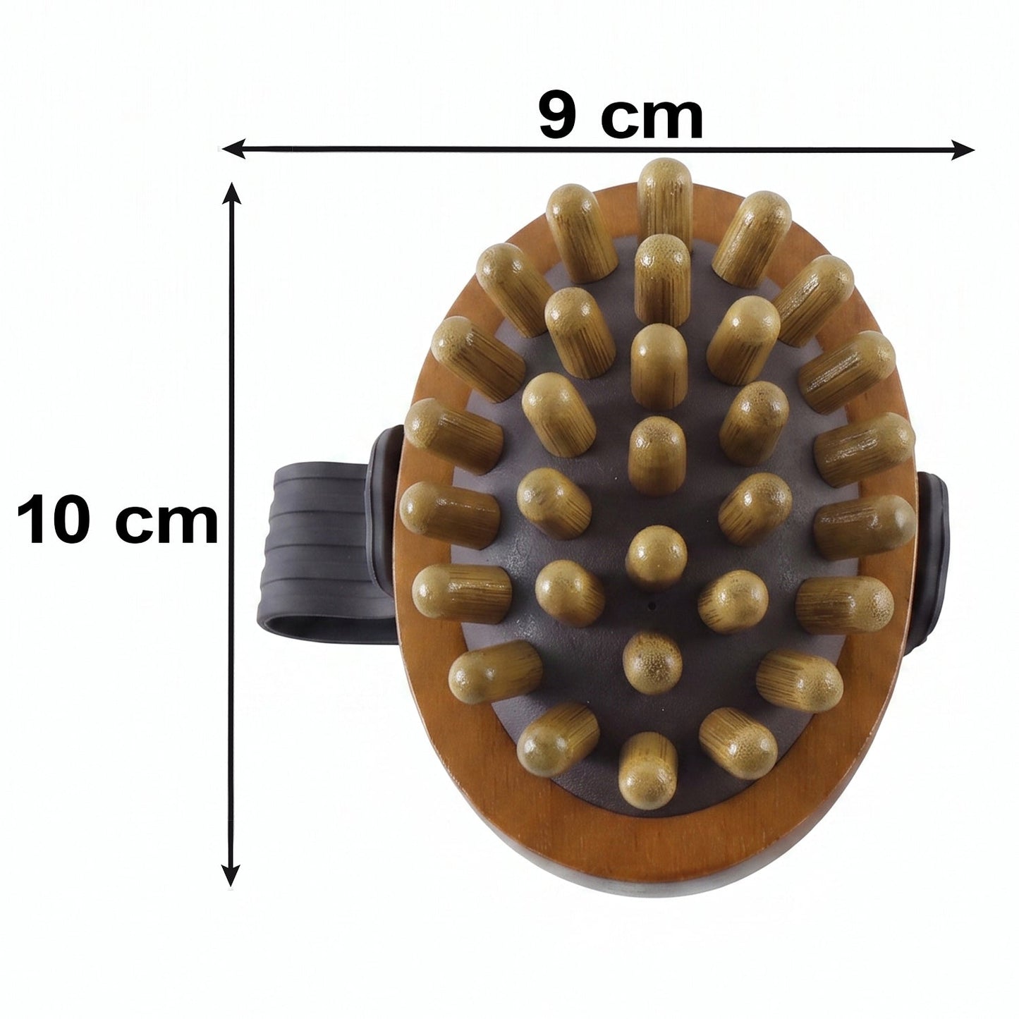 Handheld Wooden Anti Cellulite Body Massager Brush with Strap (1 Pc)