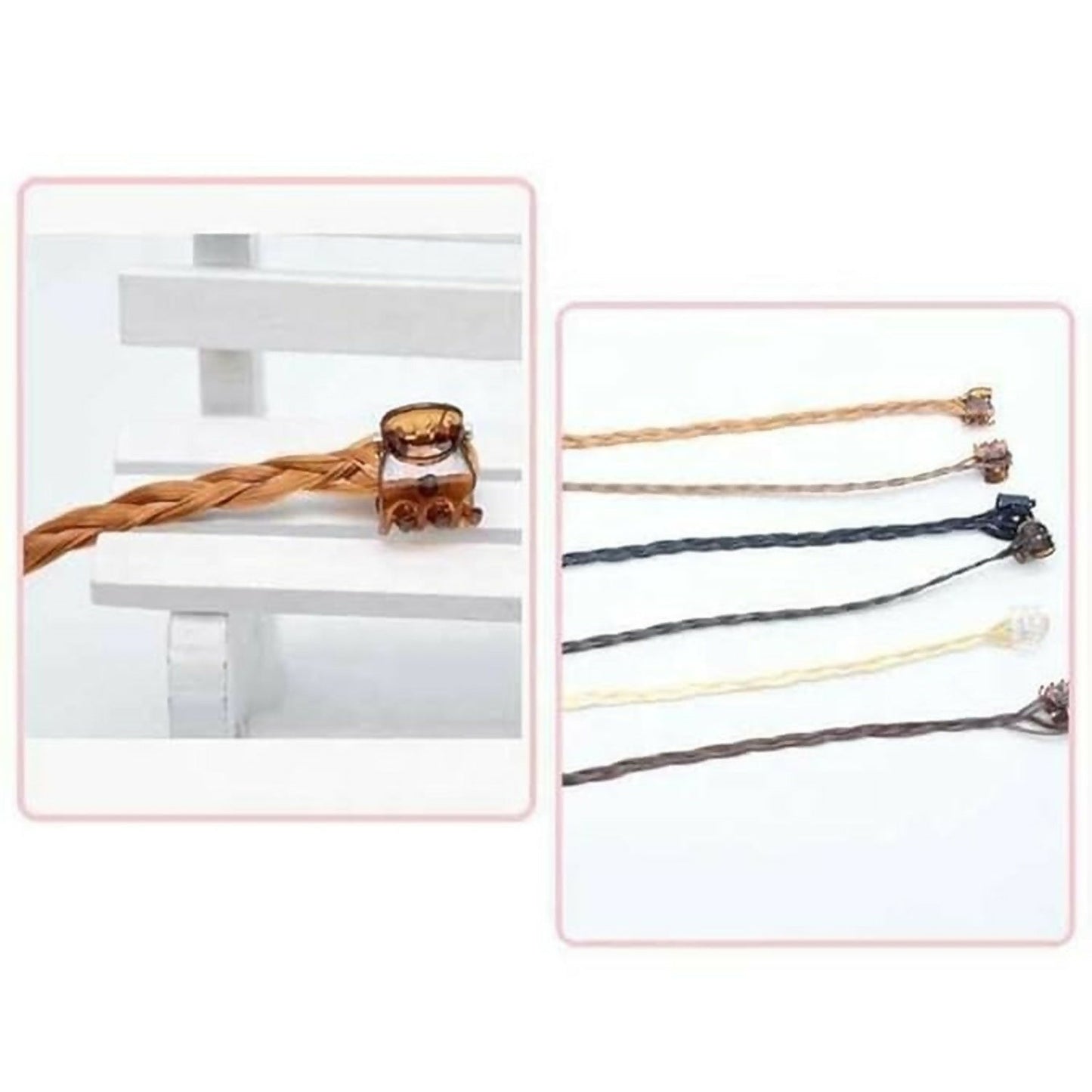 Clip-On Hair Braid Extensions for Girls | Natural Look Styling Accessories Pack of 6