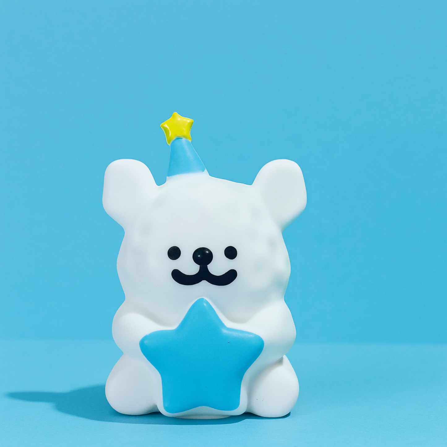 Cute White Bear Holding Blue Star â€“ Adorable Mini Desk Decor | Kids Gift Figurine