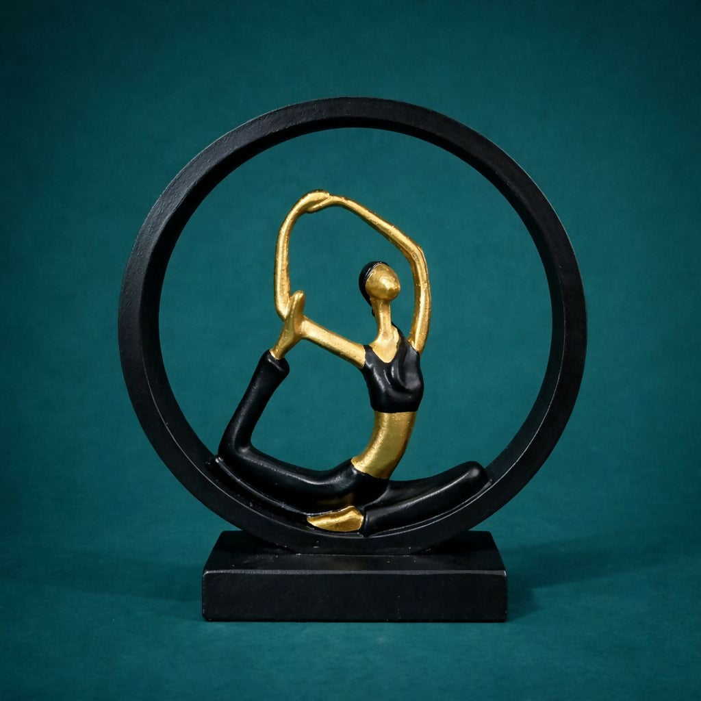 Yoga Meditation Figurine Showpiece Black Gold Table Decor Statue(Design may vary)