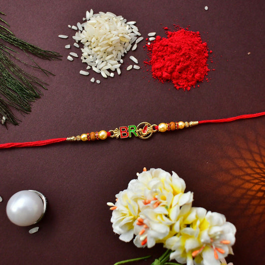 Color Pop Bro Rakhi featuring vibrant multicolor threads and handcrafted design on brother's wrist