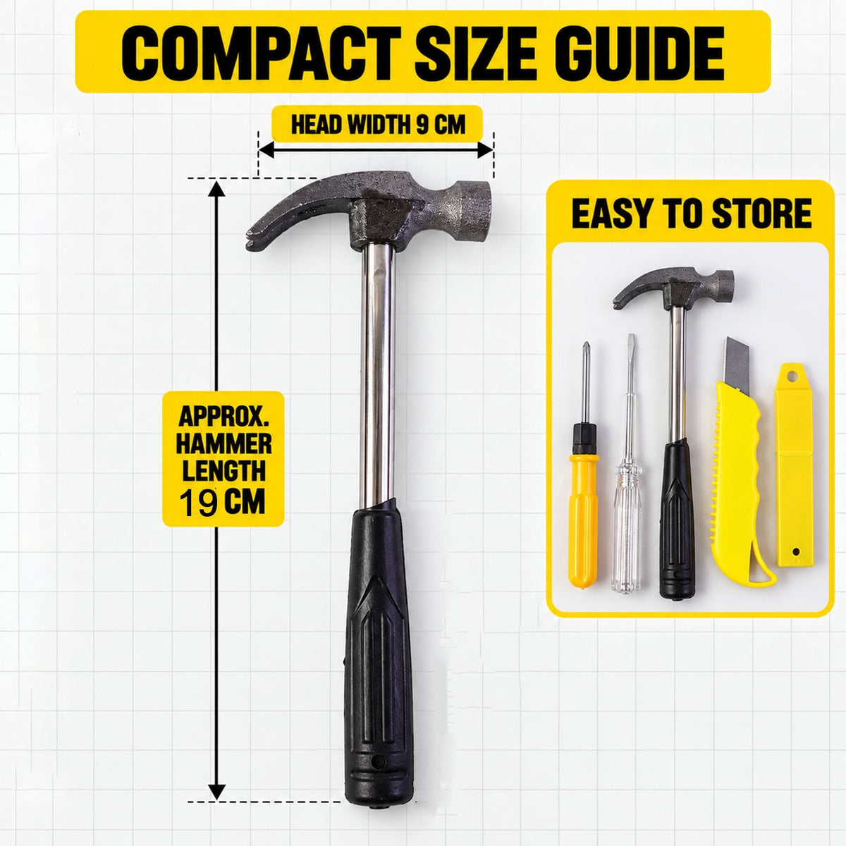 6 in 1 Home Repair Hand Tool Kit with Hammer, Screwdriver & Cutter (1 Set)