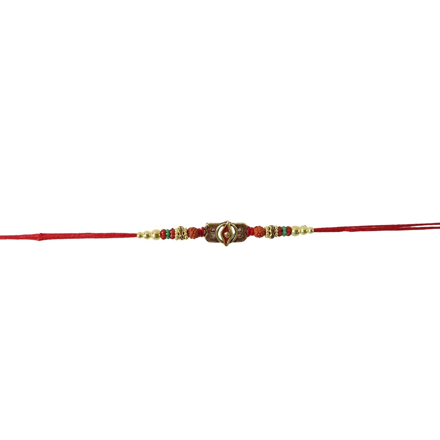 Festive Rudraksha Rakhi with comfortable thread, ready for tying.