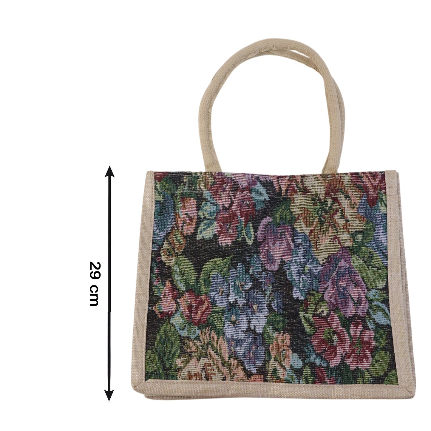 Multipurpose Floral Print Carry Hand Bag 1 Pc 29x33 Cm