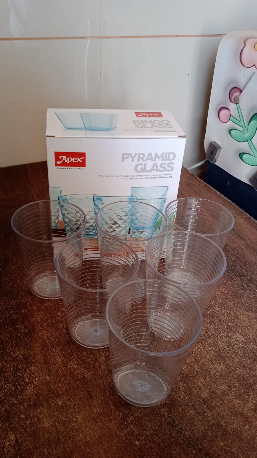 Apex Pyramid Ringo Plastic Glass â€“ 300ml Approx | Durable, Crystal-Clear Tumbler