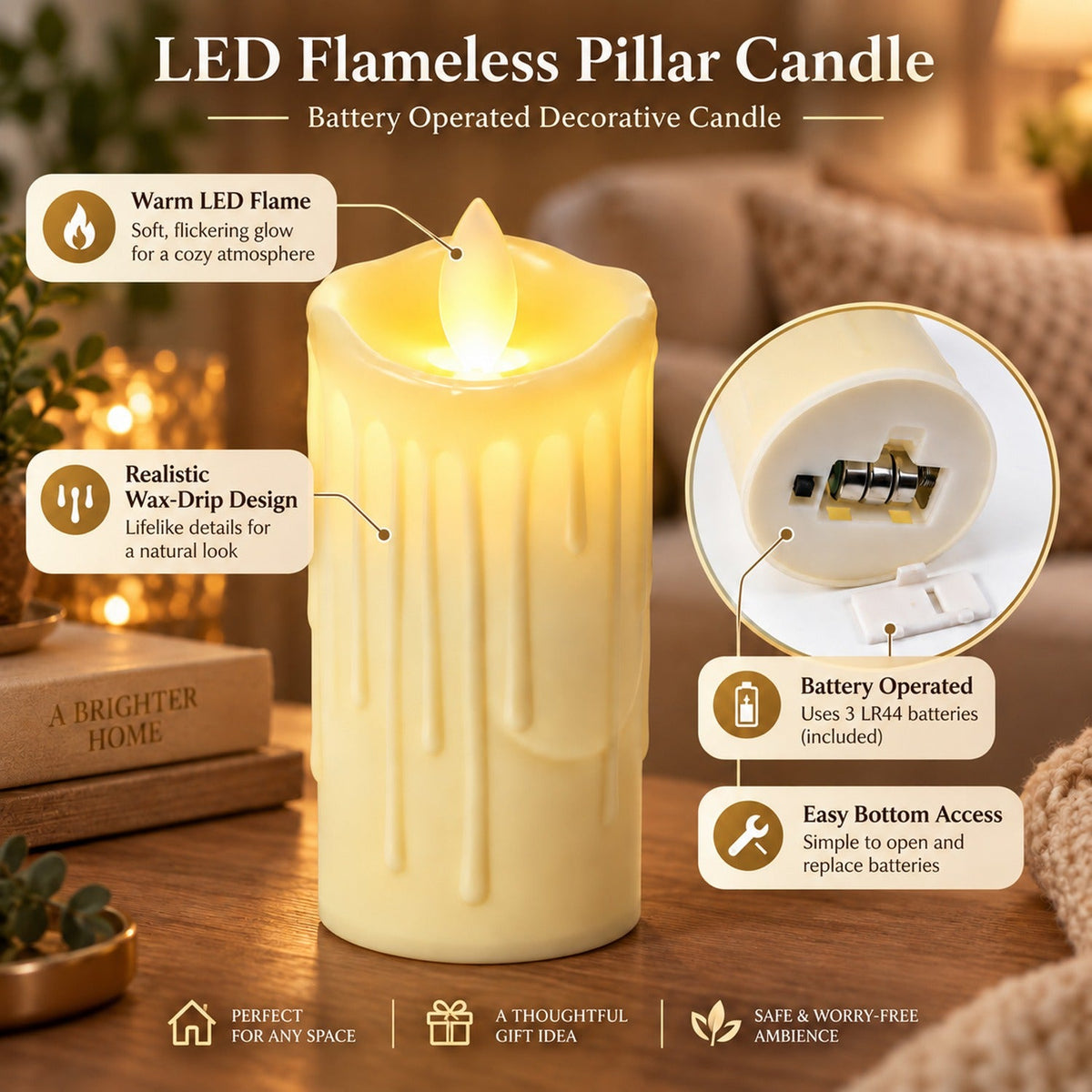 LED candle white bg
