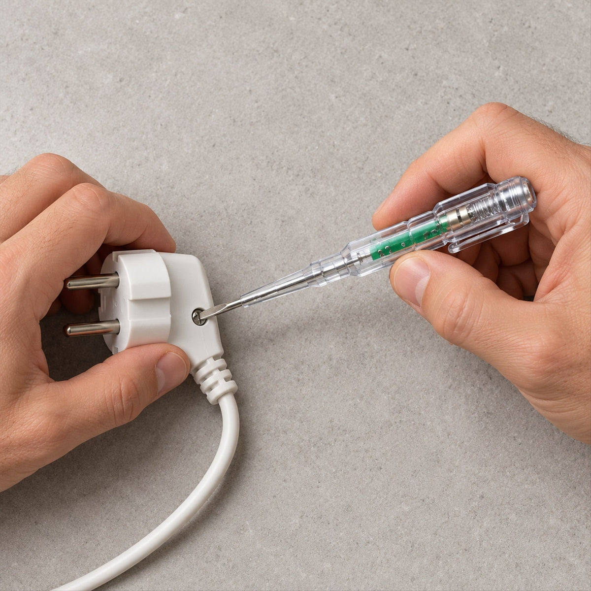 Electric Tester Screwdriver with Clear Handle and Pocket Clip Tool (1 Pc)