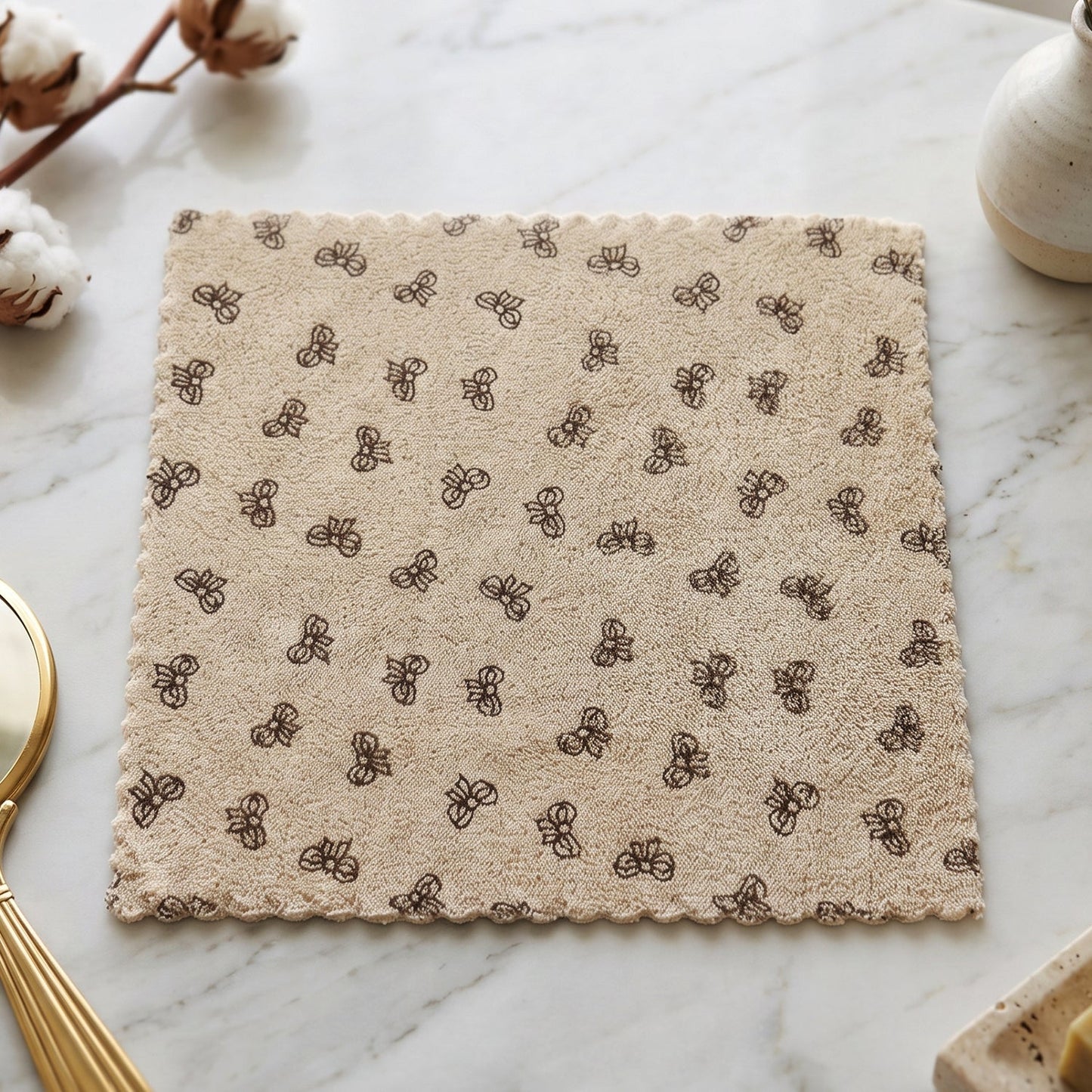 Microfiber towel used to polish glass and surfaces