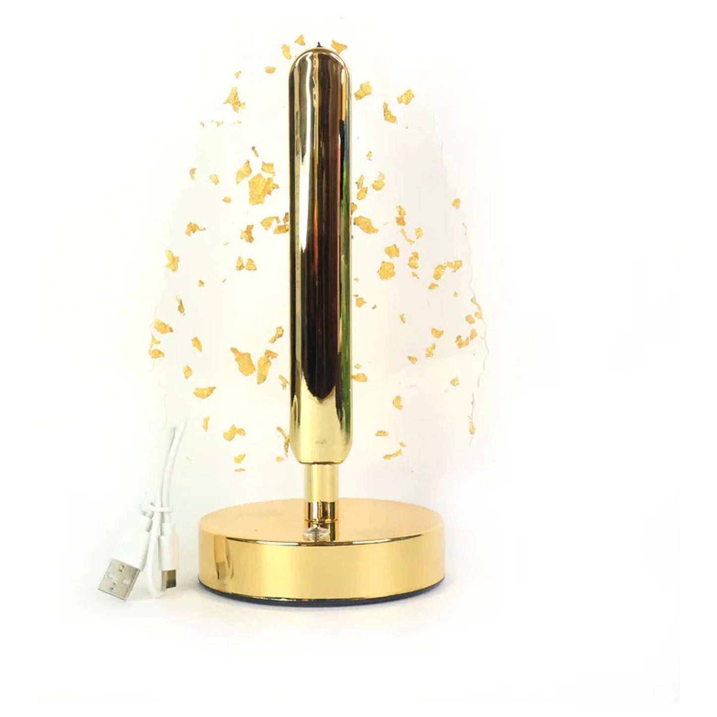 Premium Golden Crystal Leaf-Shaped LED Table Lamp (1 Pc)