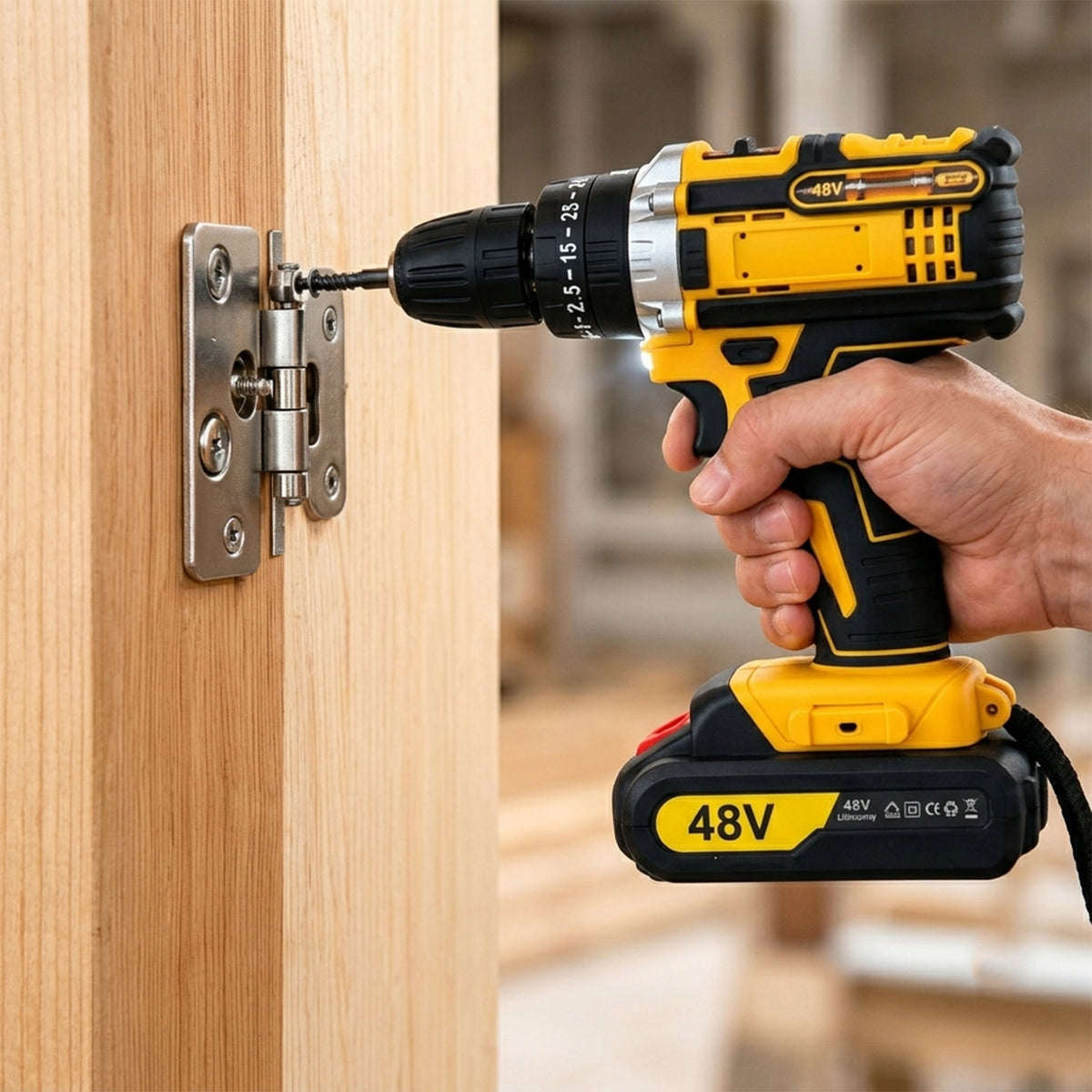 Cordless Drill Machine Kit With 2 Batteries Accessories And Plastic Carry Case