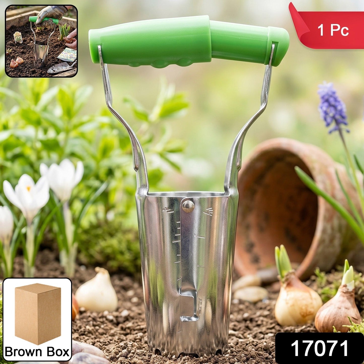 Garden Bulb Planter â€“ Neat Planting with Depth Marks and Steel Build