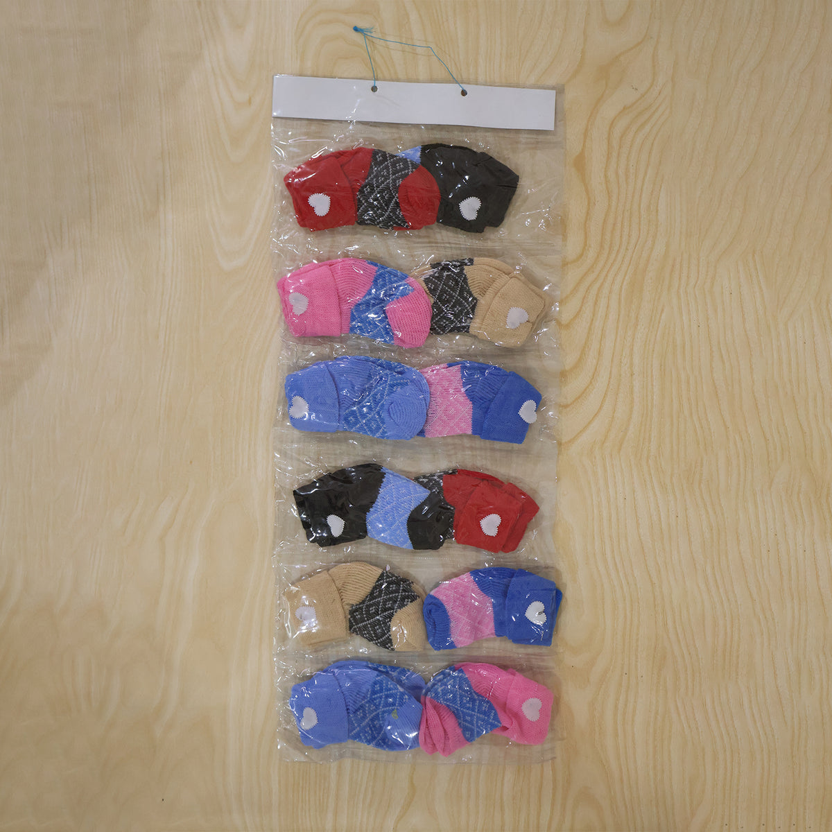 Soft Warm Baby Socks with Heart Design and Folded Cuffs (12 Pairs)
