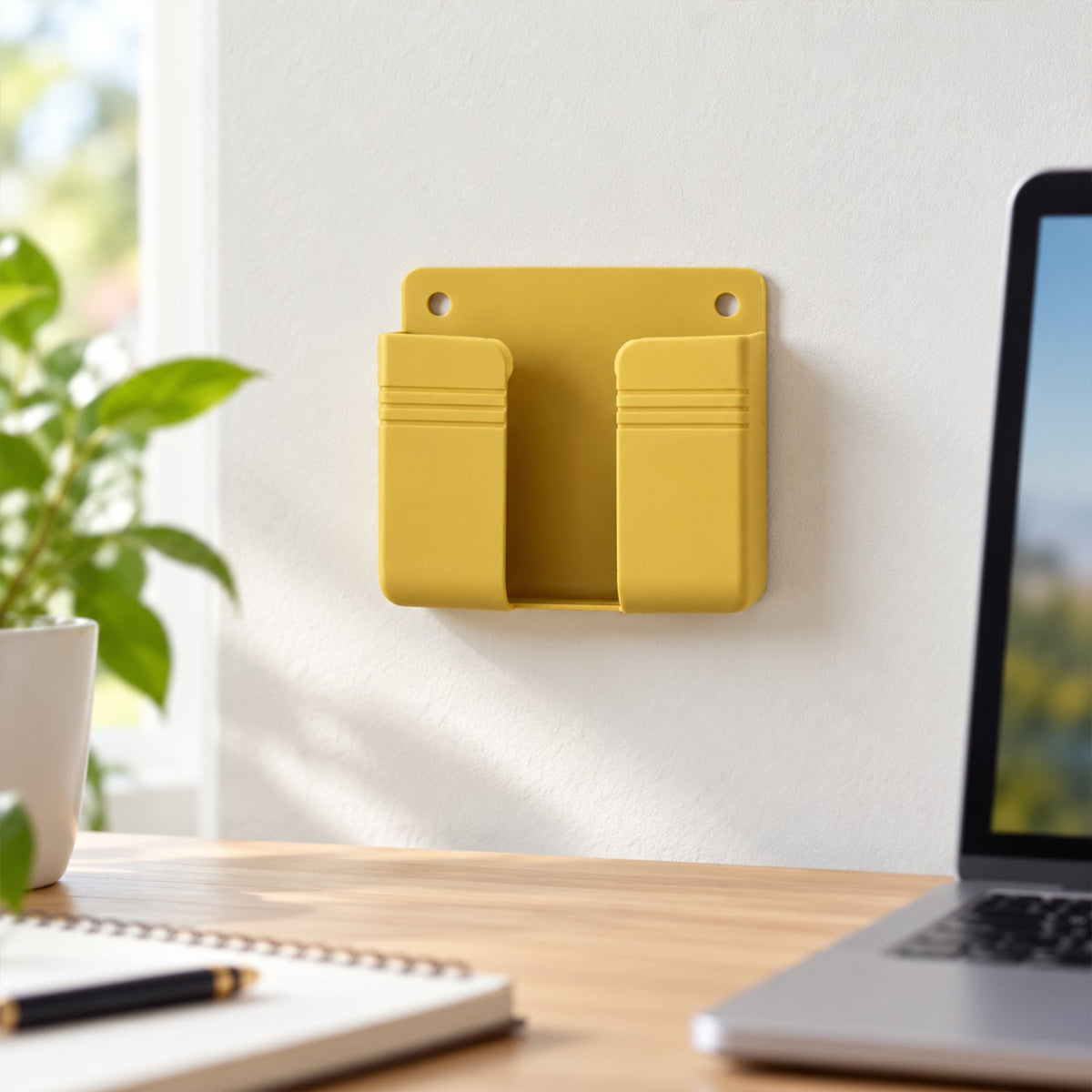 Adhesive Wall Mobile Phone Holder Stand with Charging Cable Opening (1 Pc)