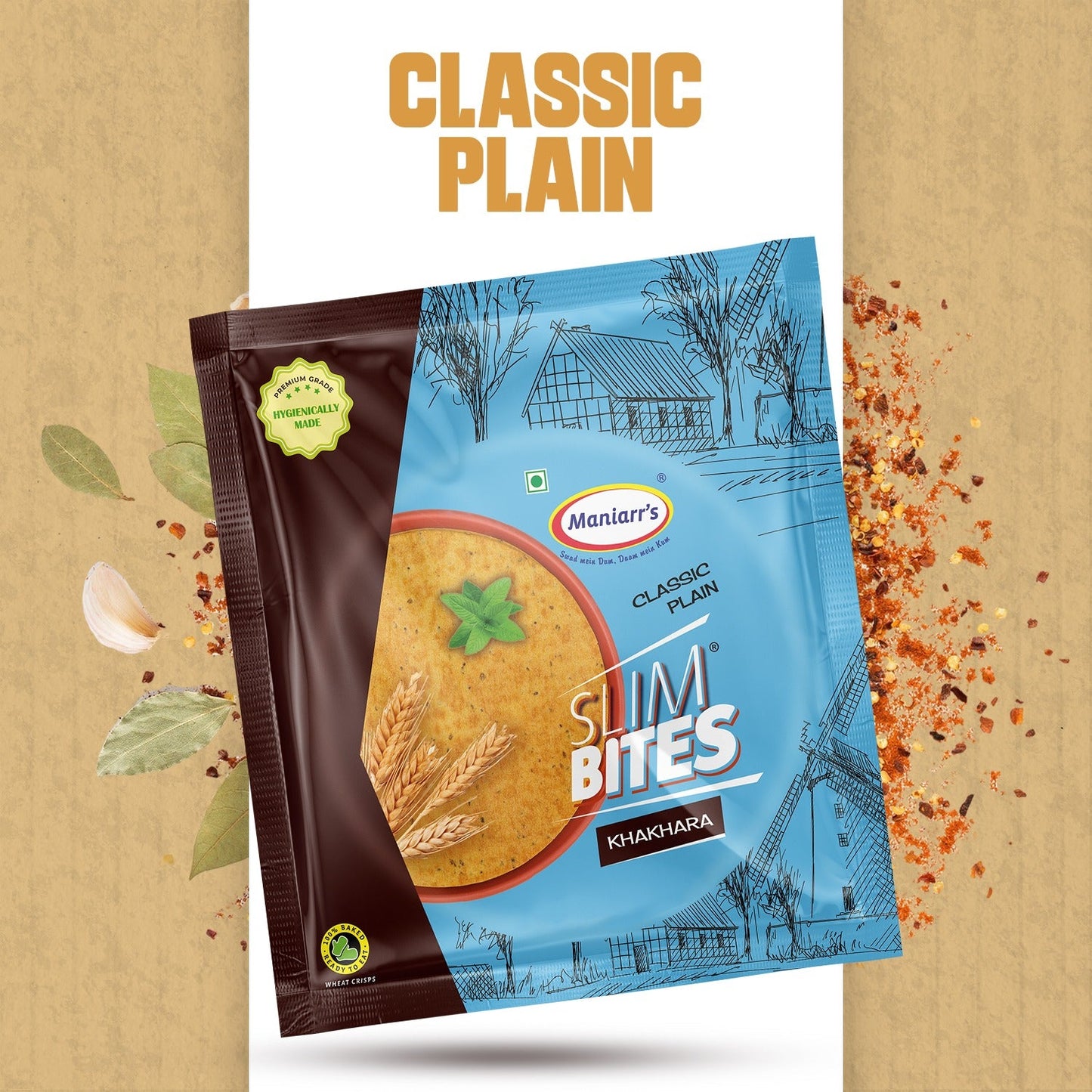 Maniarr's Plain Khakhra Wheat Chips (195 Gm)