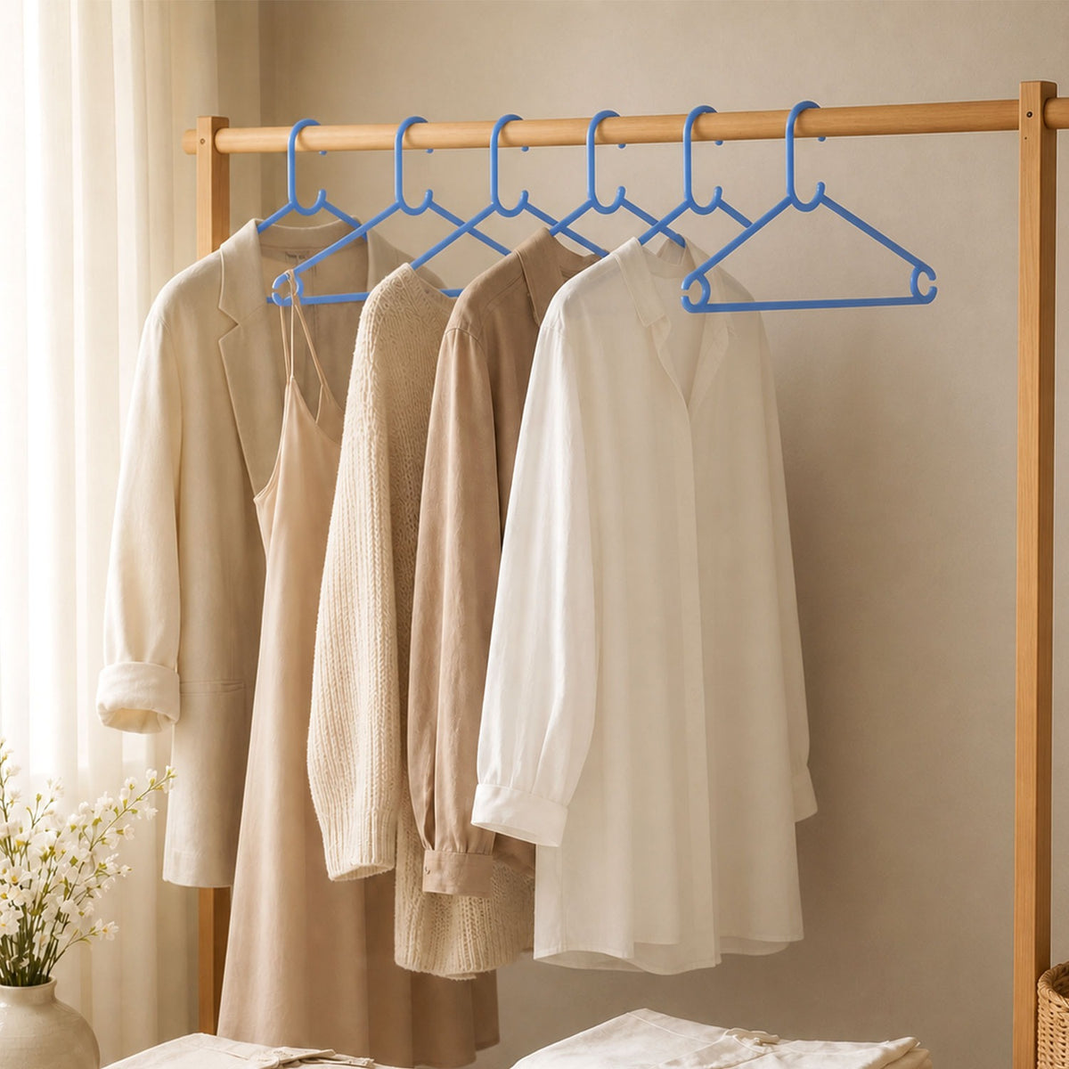 Plastic Clothes Hanger (Set of 6 Pieces)