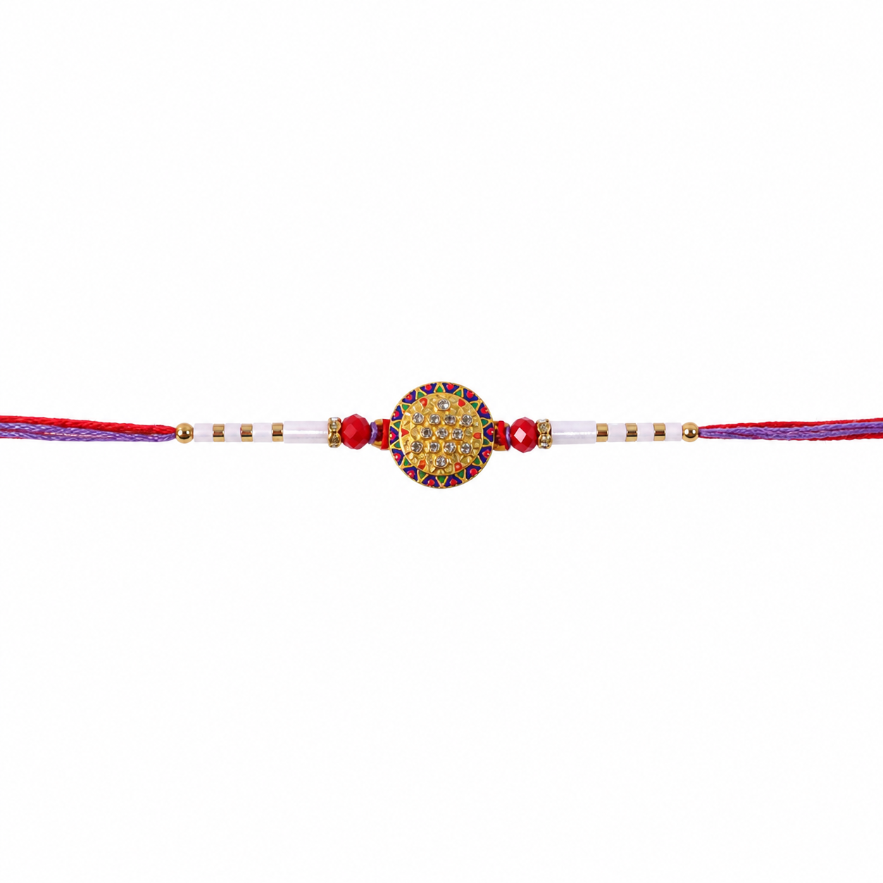 Designer rakhi with attractive center design and beads