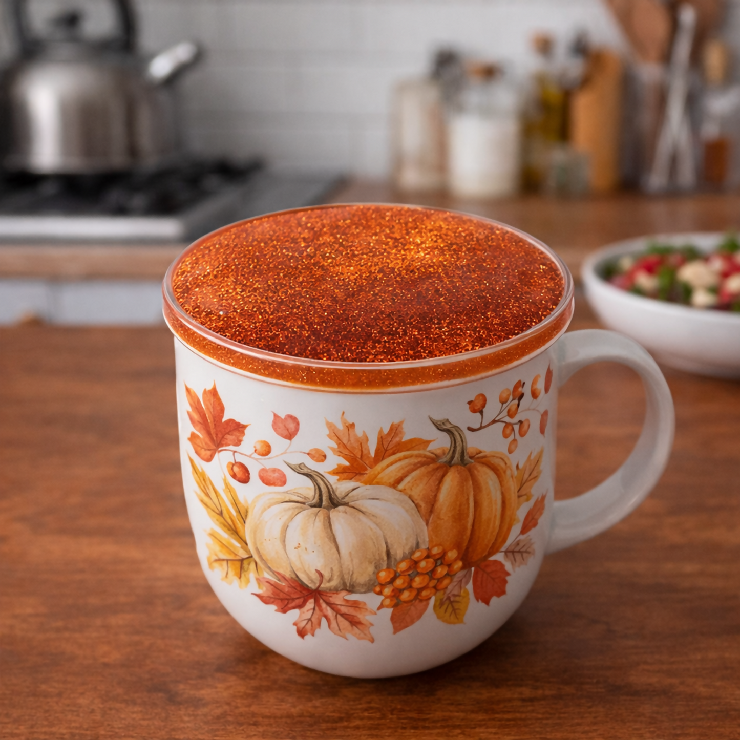 Red Glitter Resin Tea Coaster for Cup & Mug ( MUG NOT INCLUDED)