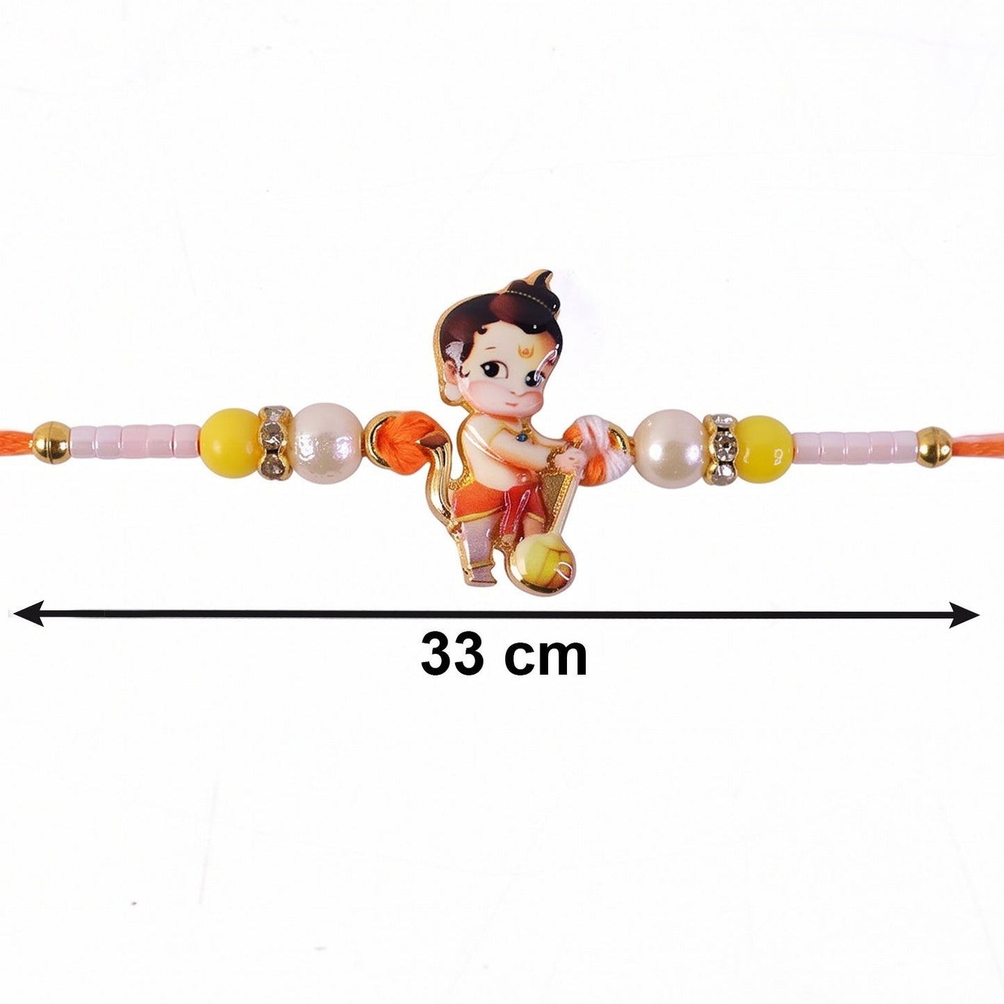 Soft, comfortable thread used in the Bal Hanuman Rakhi for extended wear.