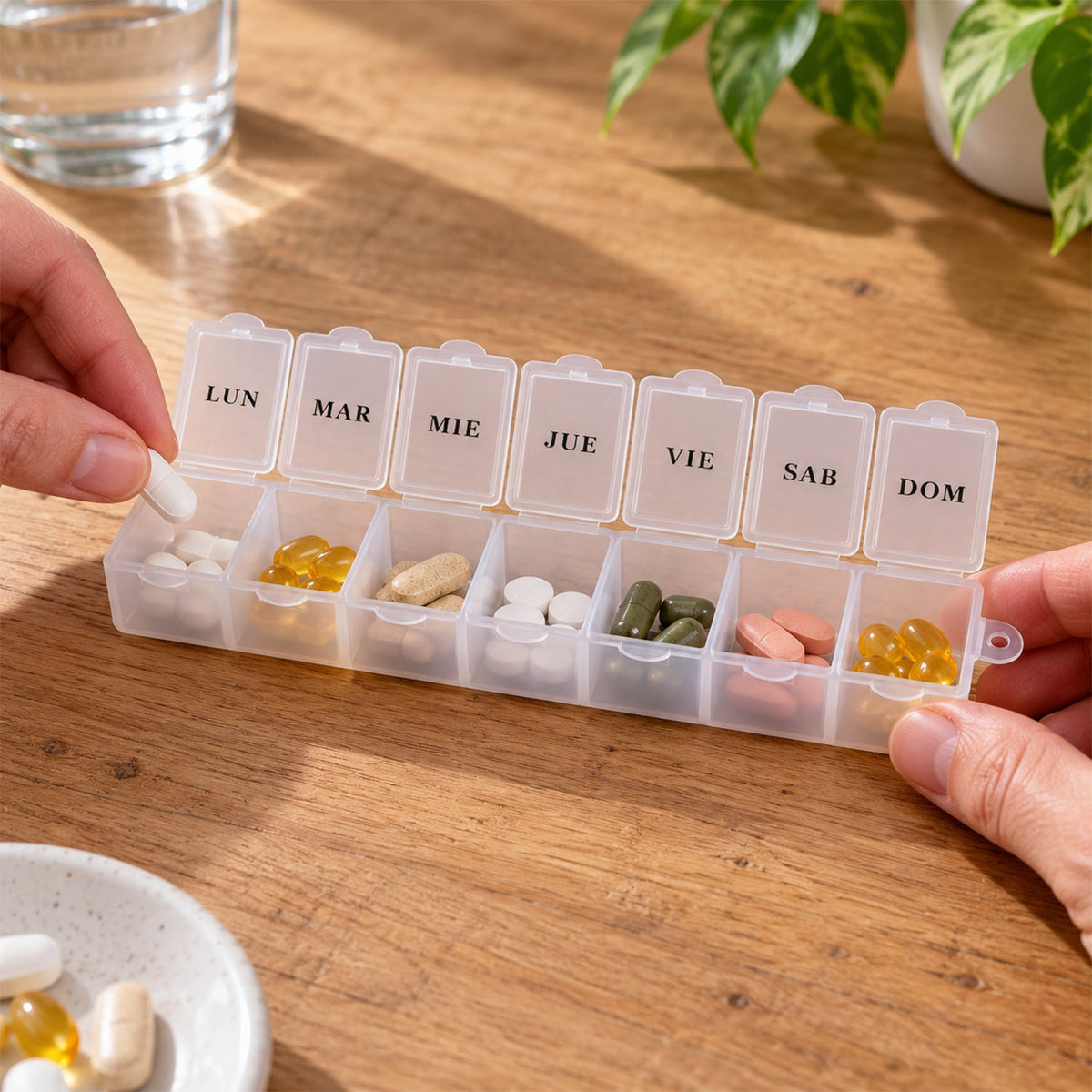 Weekly Pill Box with Individual Flip Lids for Travel Use (7 Compartment)