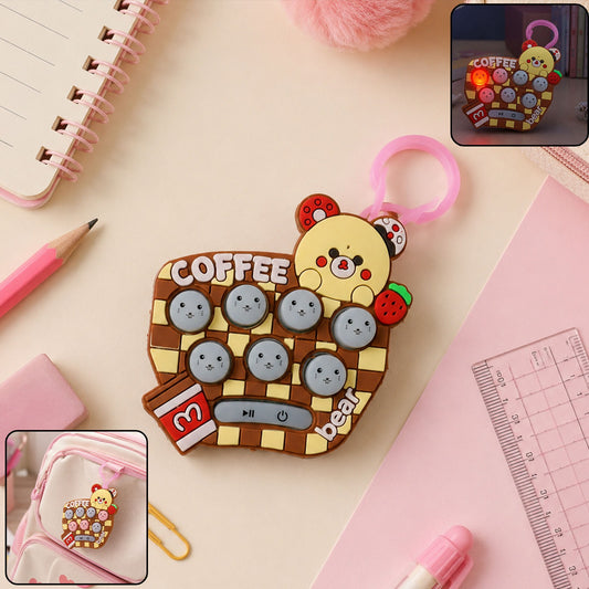 Cartoon Push-Button Musical Keychain Toy - (1 Pc)
