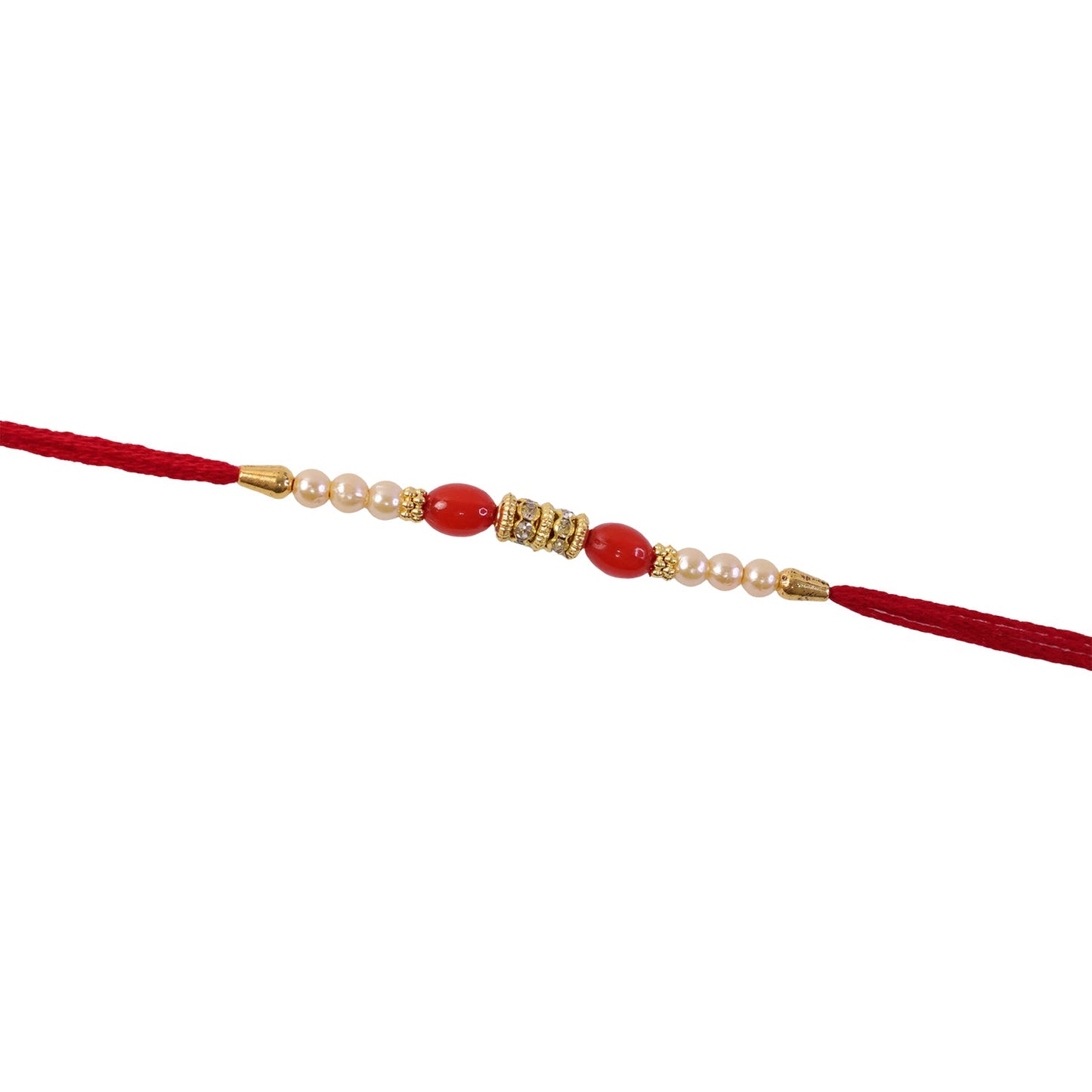 Beautifully finished traditional Rakhi with decorative beads