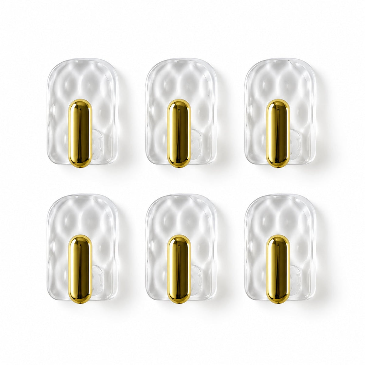 Transparent Self Adhesive Wall Hooks for Kitchen and Home Storage (6 Pc)