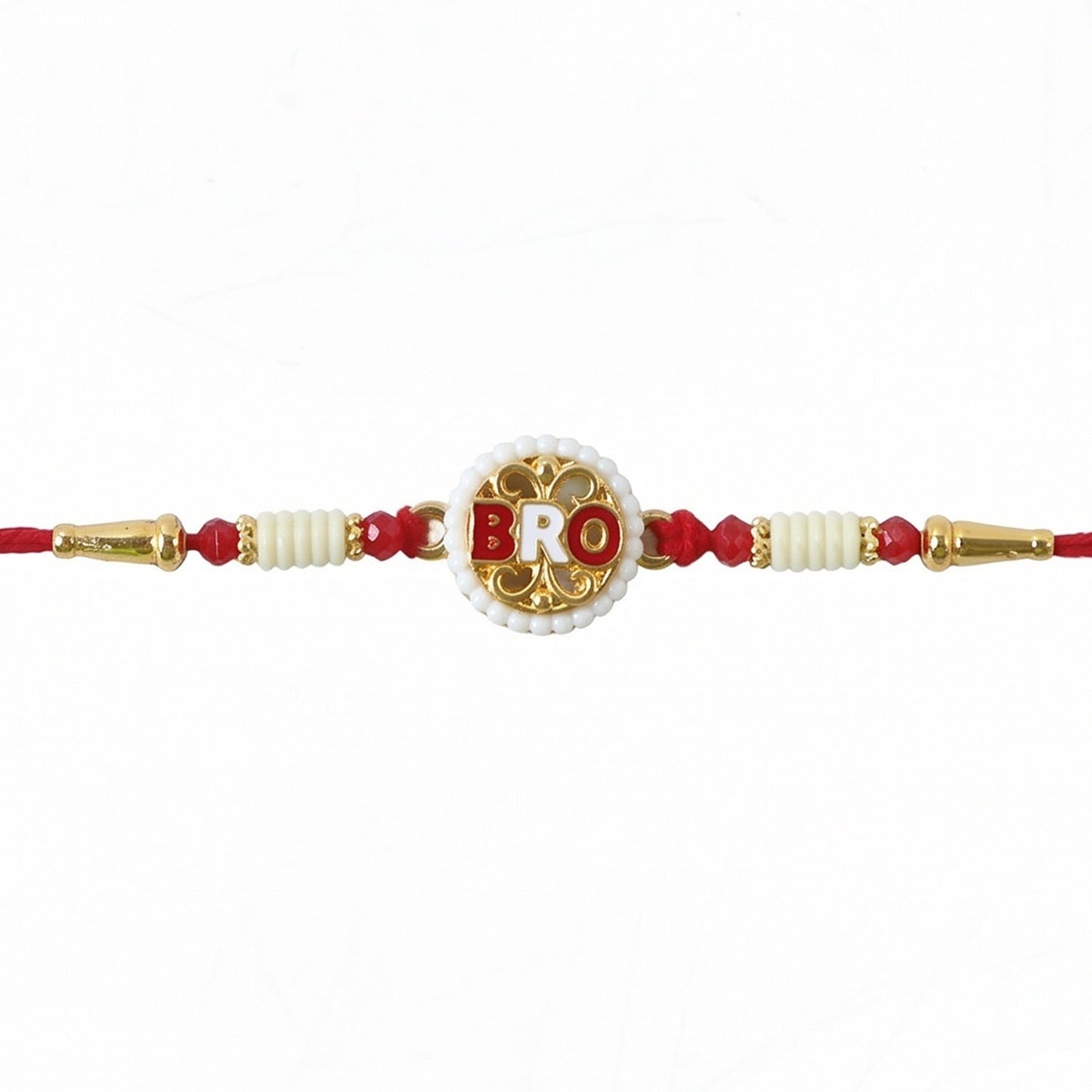 Soft thread and decorative beads on Bro designer Rakhi
