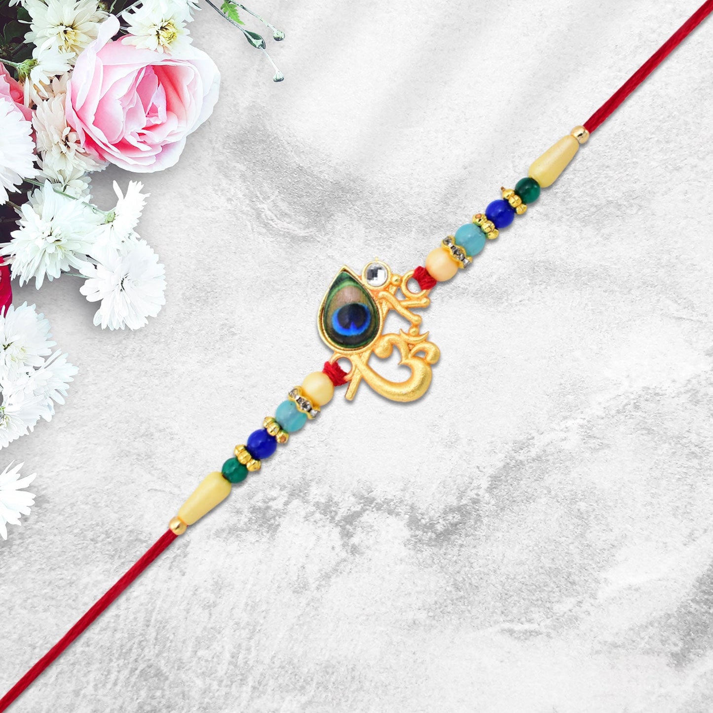 Peacock Rakhi ready for Raksha Bandhan rituals with blessings and devotion.