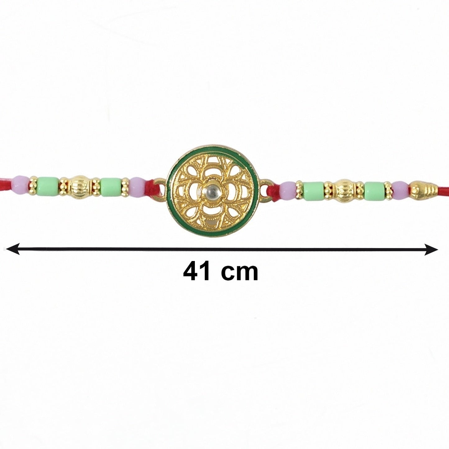 Close-up of stylish Rakhi centerpiece