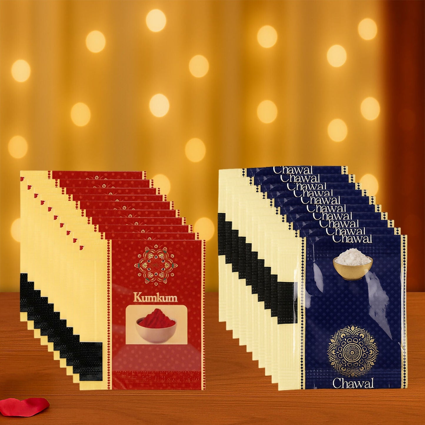 Sealed individual kumkum sachets for safe and clean pooja use