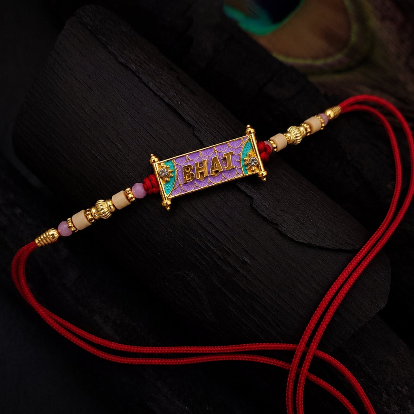Vibrant colorful beads Rakhi with stylish design for Raksha Bandhan