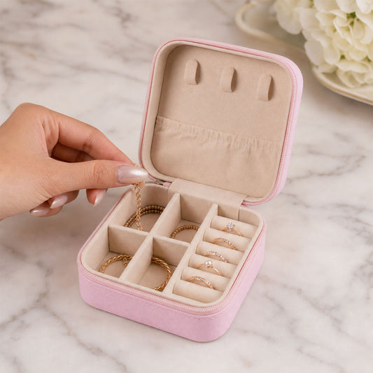 Mini PU Leather jewellery Box for Travel & Storage
