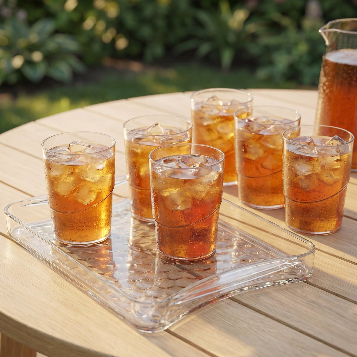 Premium Glass Serving Set (6 Glass With 1 Tray)