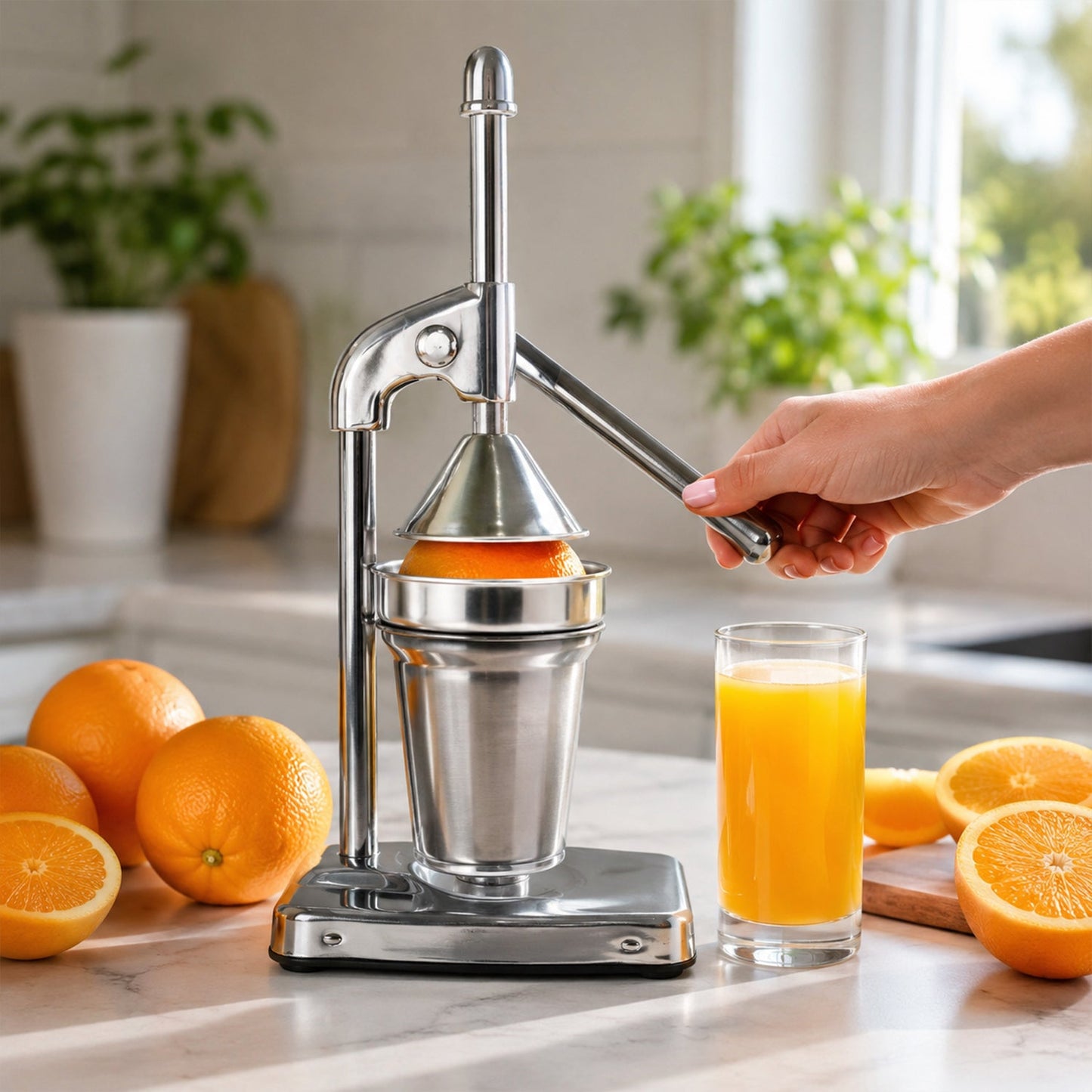 Heavy duty manual citrus juicer