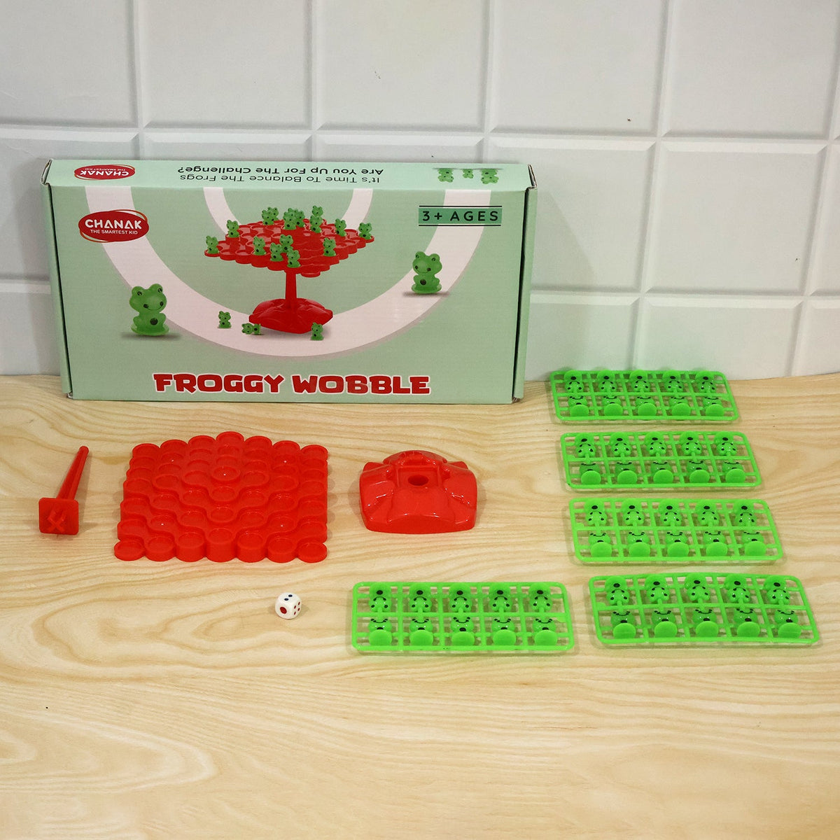 Frog Balancing Board Game With Dice For Kids And Family Playtime (1 Set)