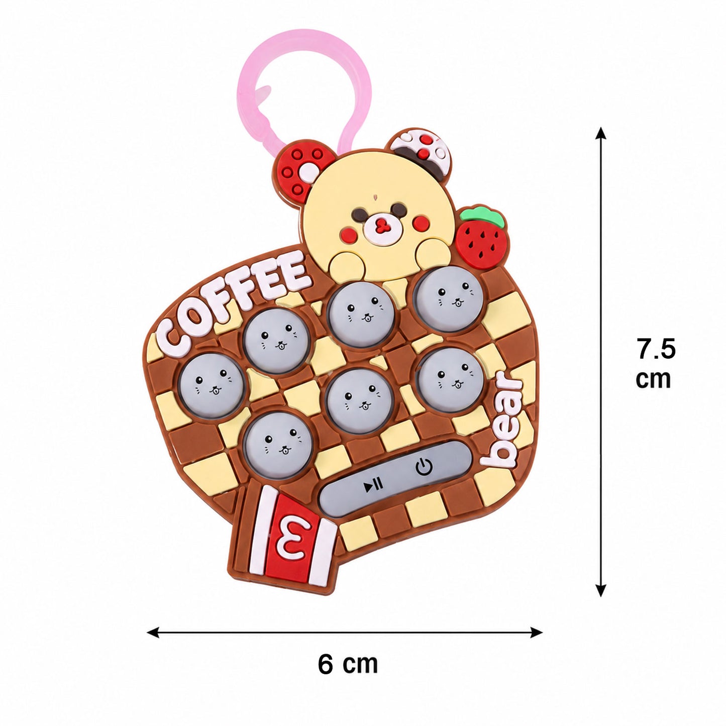 Cartoon Push-Button Musical Keychain Toy - (1 Pc)