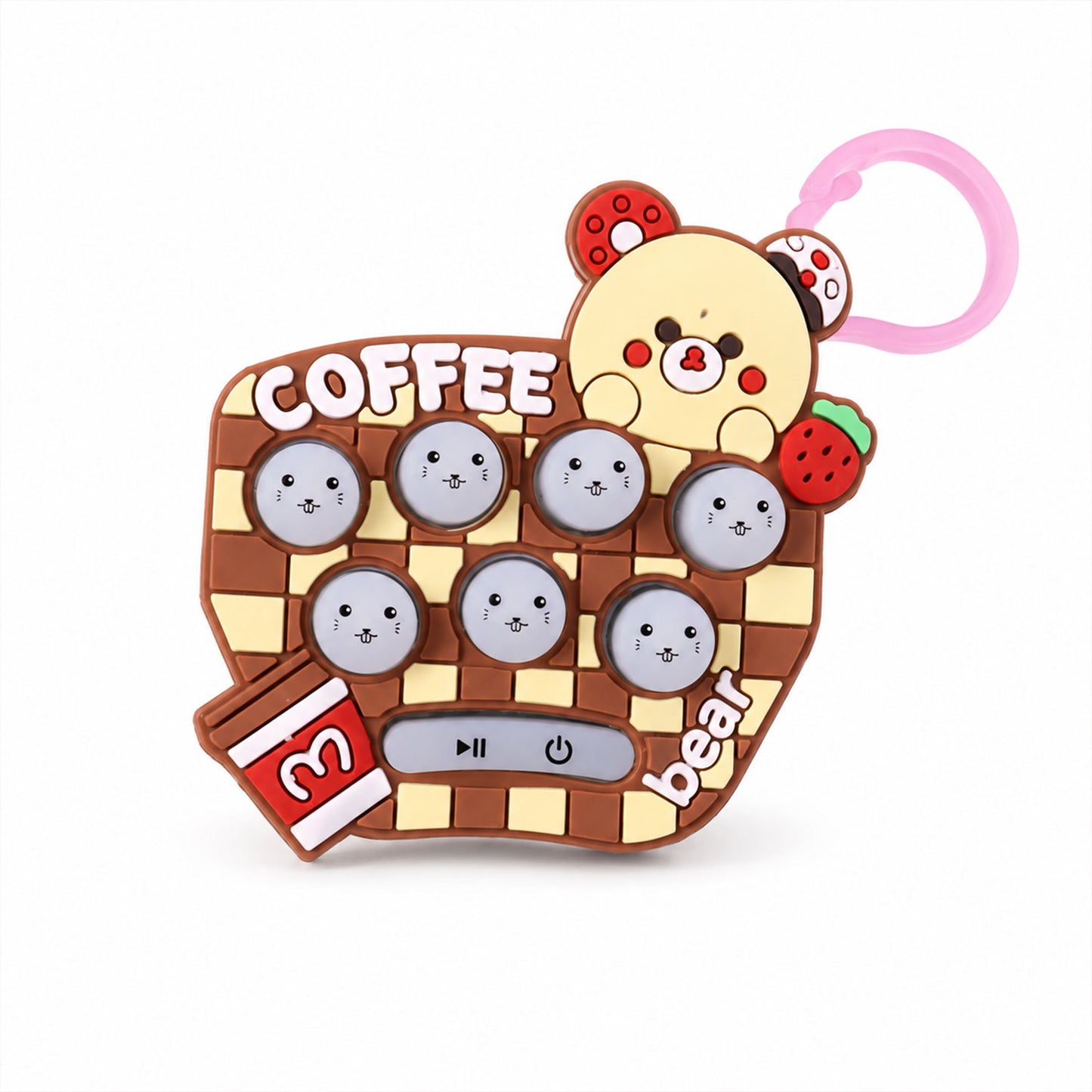 Cartoon Push-Button Musical Keychain Toy - (1 Pc)