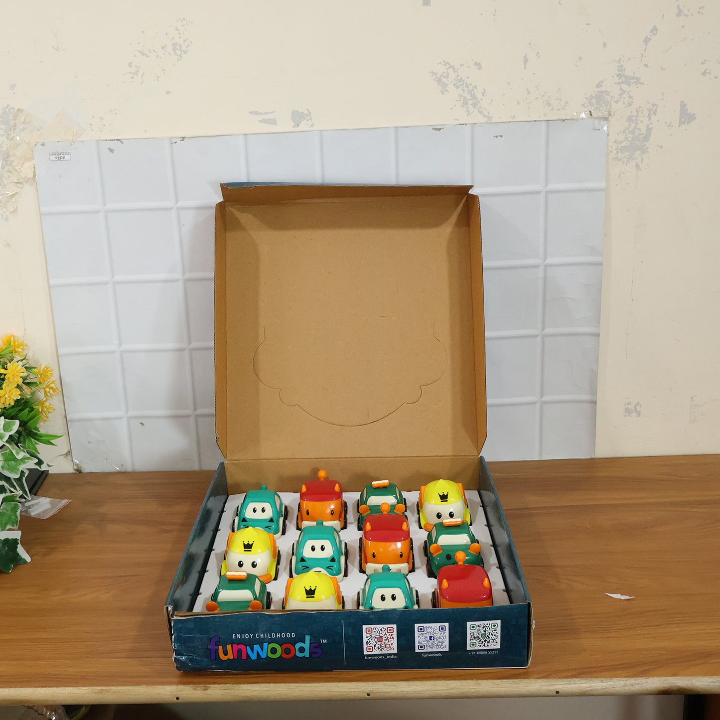 Cartoon Pull-Back Car Toy Set for Kids (12 Pc)