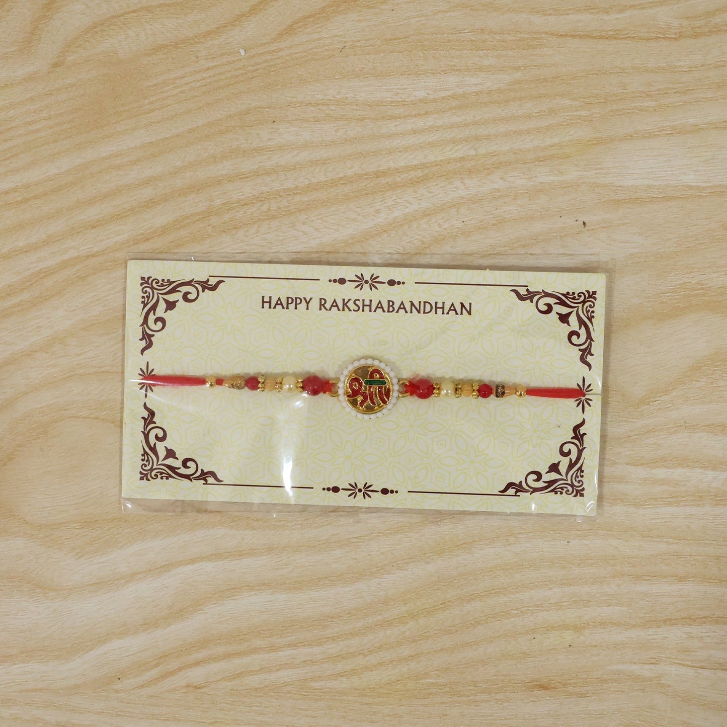 Complete Rakhi with soft thread and traditional design