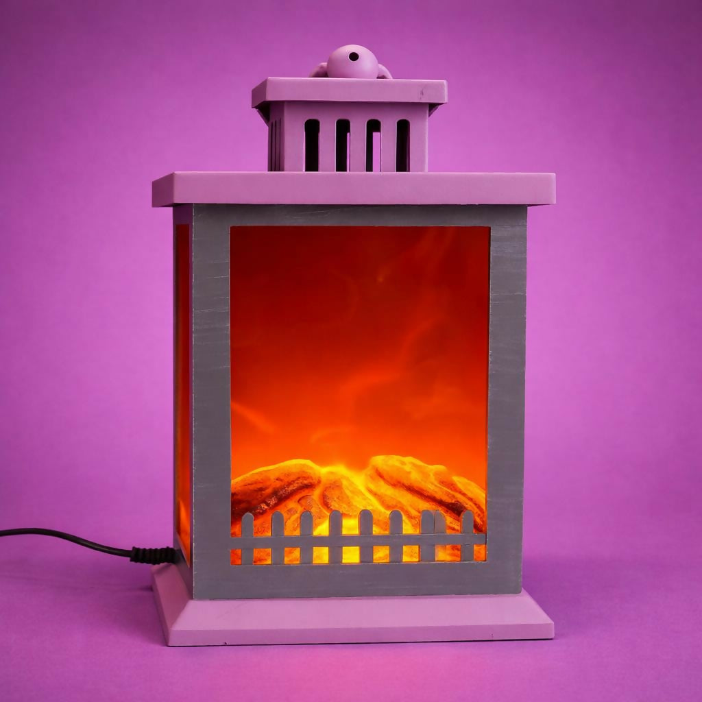 LED Fireplace Lantern Lamp Decorative Table Night Light