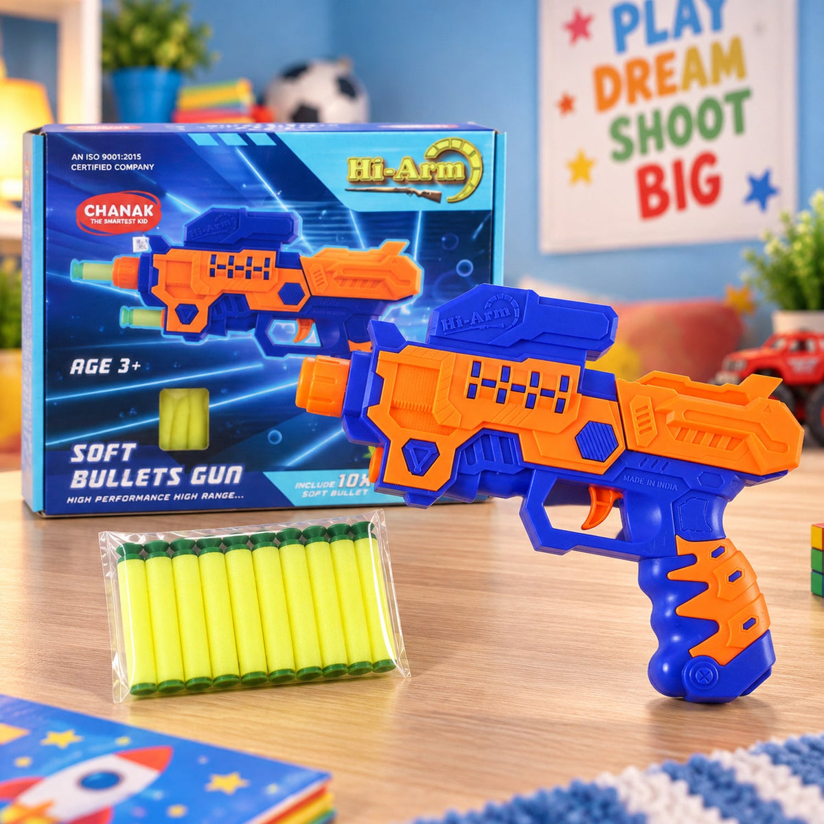 Soft Foam Bullet Toy Gun Blaster With Grip Handle For Target Play (1 Set)