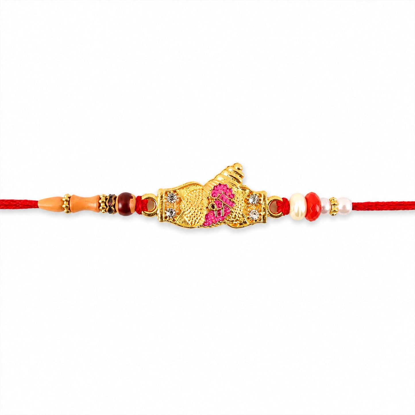 Festive Rakhi with thread and decorative elements for brothers