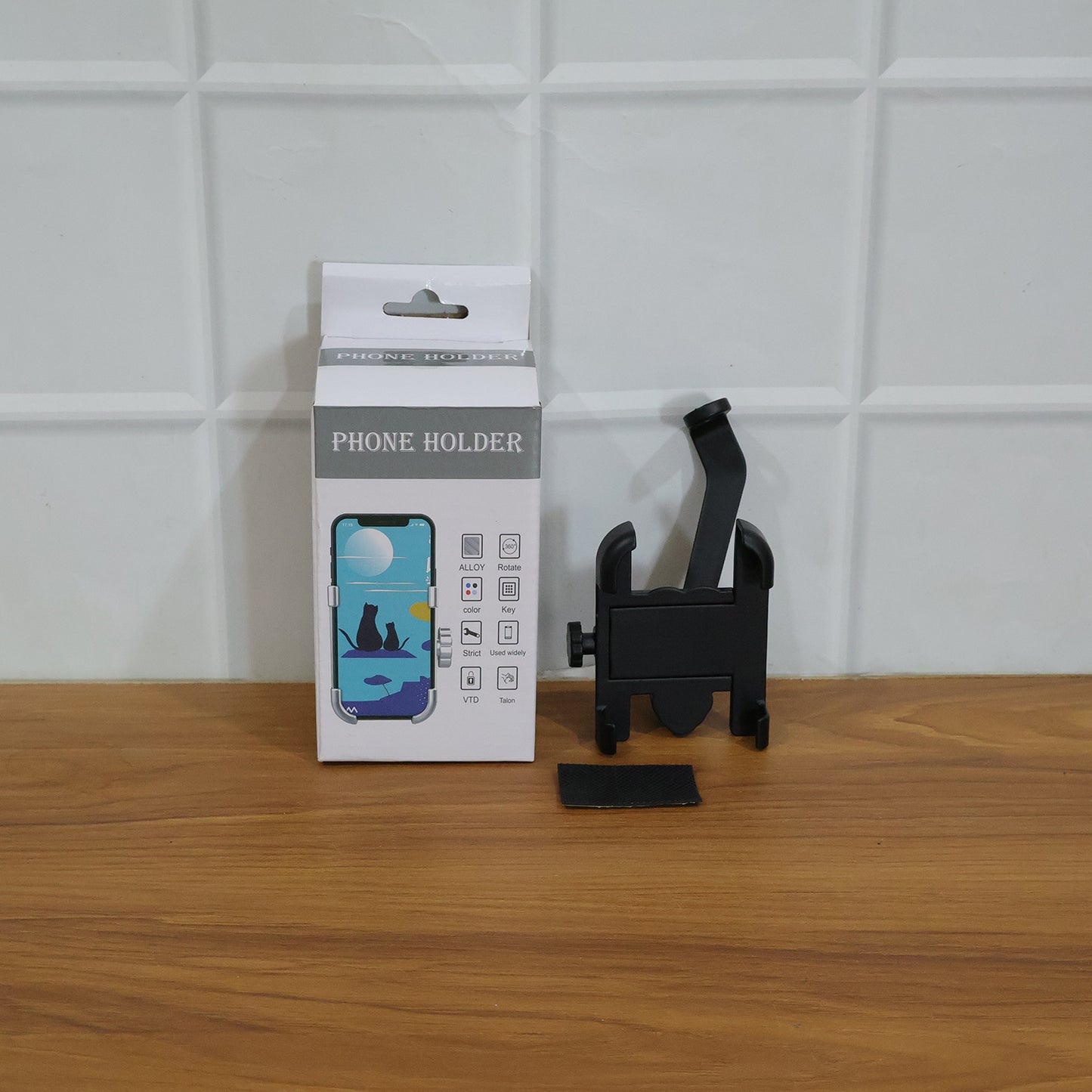 Mobile Phone Holder With Easy Adjustable Rear View Mirror Mount Solid Metal Cradle Stand Suitable for Bike & Mobile Phones